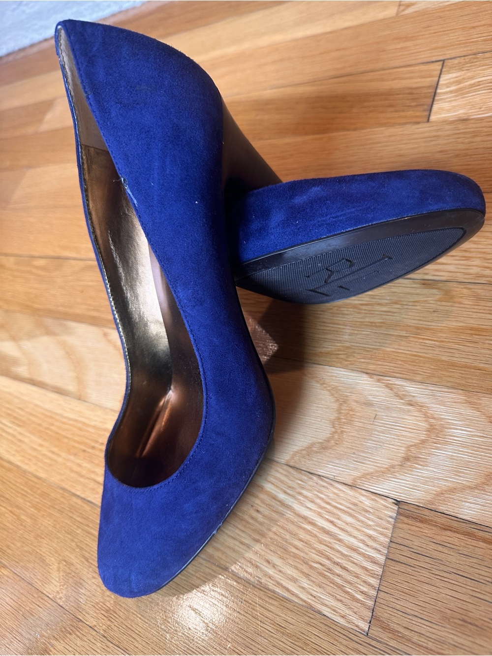 Ralph Lauren Rylie Classic Suede Heels- Sapphire
